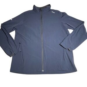 Brady Brand Mens Full Zip Training Jacket Navy‎ Blue Mock Neck Athletic Layer